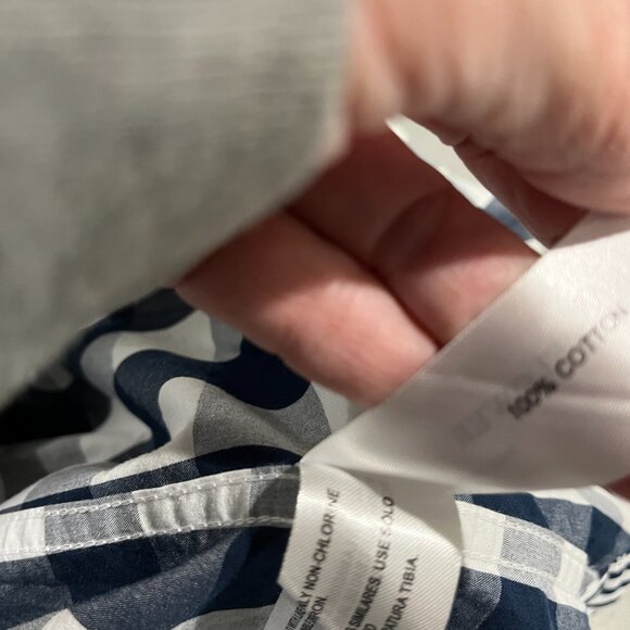 Men's Denim & Flower Ricky Singh Navy/White Check Button Front Shirt Size L - Picture 11 of 11